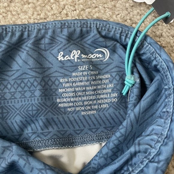 Half Moon by Modern Movement Crop Leggings Womens Size Small Blue Cut Out NEW - Picture 4 of 11